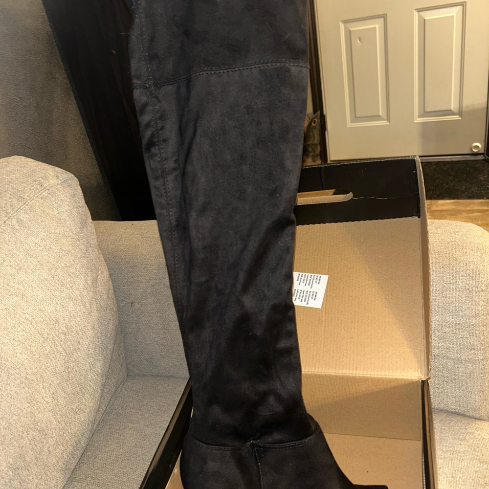 Fashion Nova Sleek Black Over-the-Knee Boots